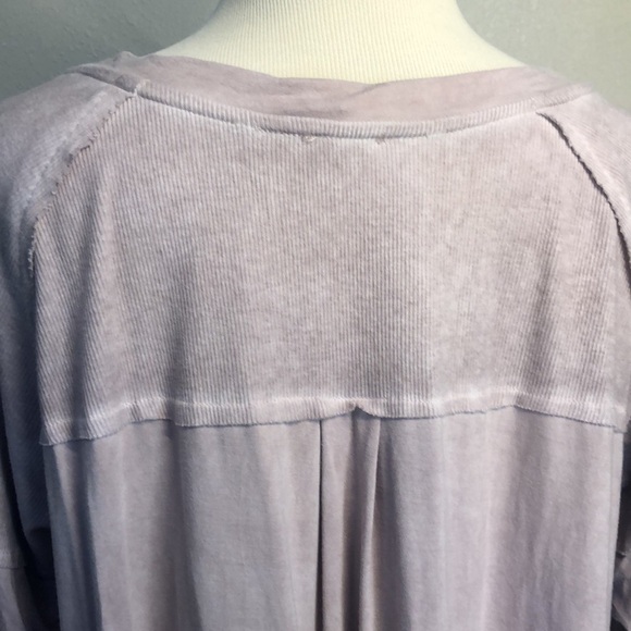Pol Rose Colored 3/4 Sleeve Raw Seams Boho Tunic, Oversized Size S - Picture 6 of 9